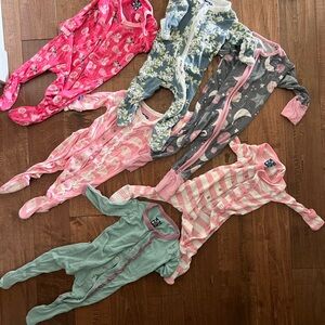 Kickee pants/ little sleepies bamboo pajamas 0-3 months